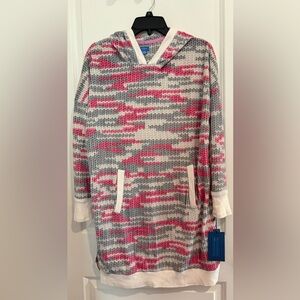 Simply Vera Vera Wang Pink and Gray Hoodie Fleece Sweater